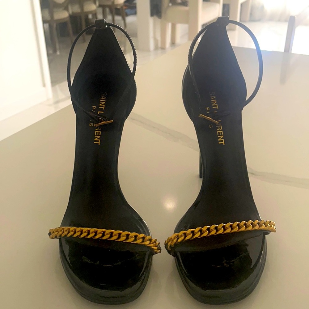 Saint Laurent Jane Gold Chain Sandal size 36